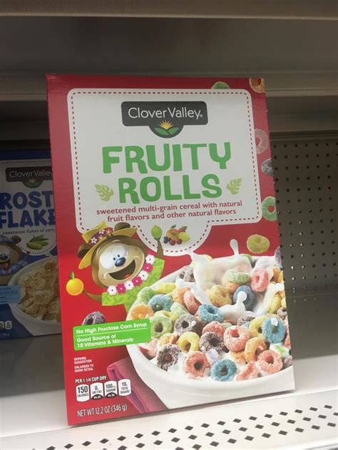 Clover Valley. FRUITY "ROLLS sweetened multi-gra' in cereal with ther ...