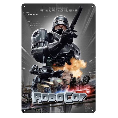 Robocop Retro Sci-Fi Movie Metal Poster Tin Sign Cinema Wall Decoration ...