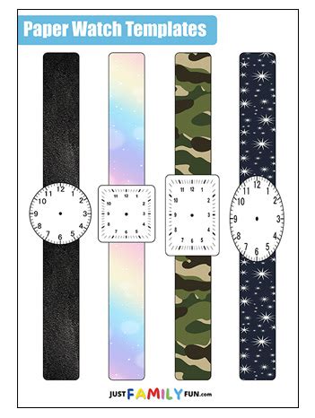 Printable Paper Watch Template For Kids | Just Family Fun