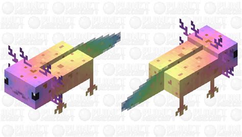 Rainbow axolotl Minecraft Mob Skin