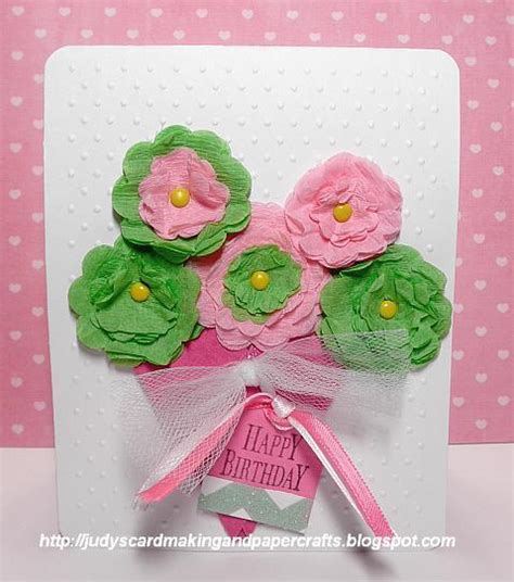 Judy's Handmade Creations: Crepe Paper Flower Card!