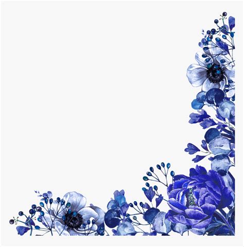 Mq Sticker Light Blue Flower Border Clipart Full Size Clipart | Images ...