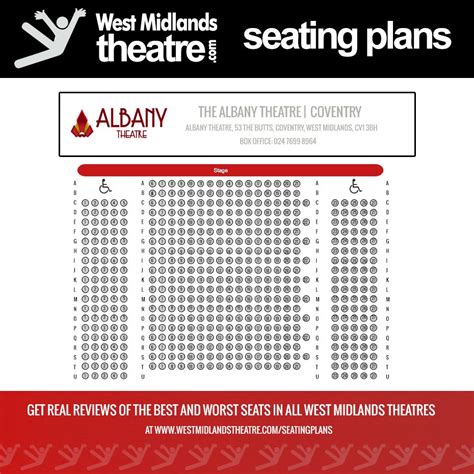 West Midlands Theatre Seating Plan for, Albany Theatre, Coventry, West ...