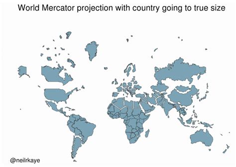 Mercator Misconceptions: Clever Map Shows the True Size of Countries ...