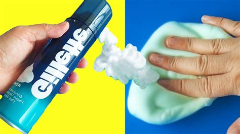 How To Make Fluffy Slime with Shaving Cream No Borax or Liquid Starch ...