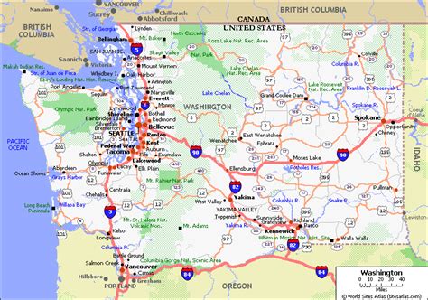 Washington State Driving Map | usawa1.gif | PACIFIC nORTHWEST ...