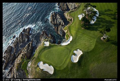 Picture/Photo: Aerial view of golf course and coastline. Pebble Beach ...