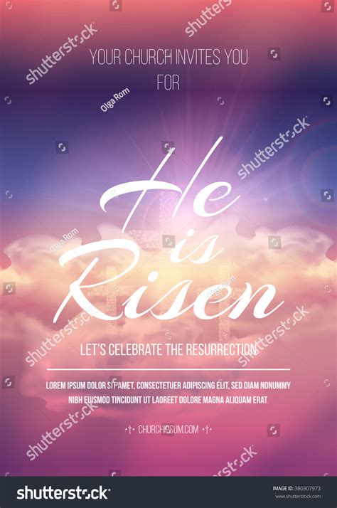 He Risen Vector Easter Religious Poster Stock Vector (Royalty Free ...