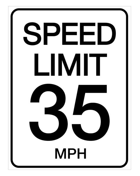 Speed Limit 35 mph - Wall Sign