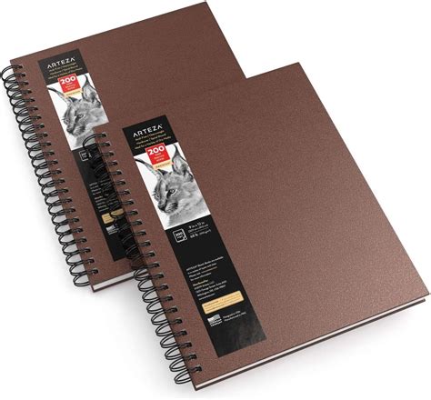 Amazon.com: Arteza Sketch Book 2-Pack, 9x12 Inches, 200 Sheets Total ...