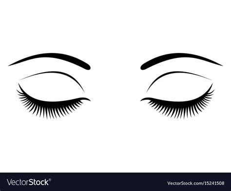 closed-eyes-with-black-eyelashes-on-a-white-vector-15241508 | Eyelash ...