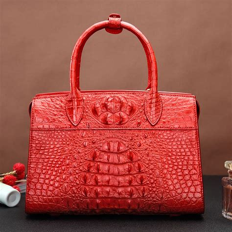 Red Crocodile Leather Handbags :: Keweenaw Bay Indian Community