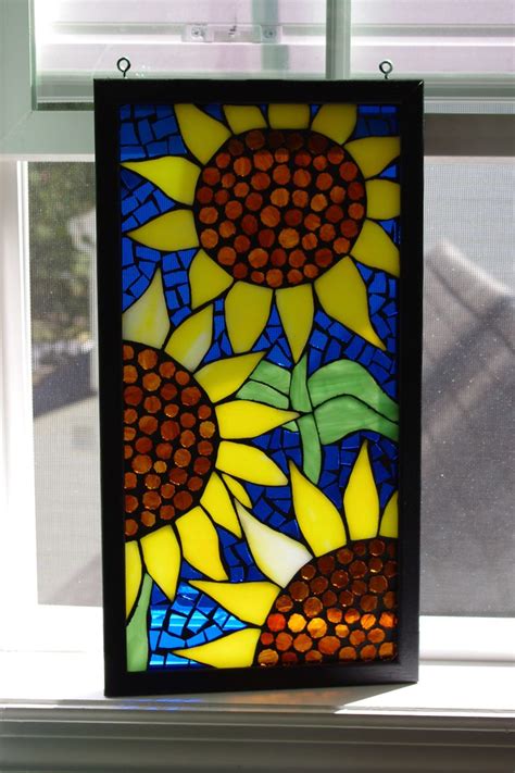 Sunflower Mosaic | Glass on glass sunflowers | Meaco's Art Garden | Flickr