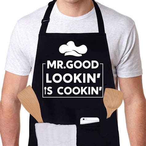 Skull Chef Funny Apron for Men - BBQ Grilling Gifts for Men Dad ...