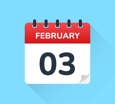 Premium Vector | February 3 calendar day.