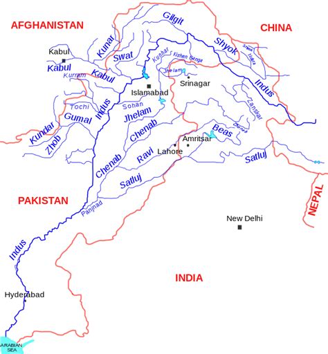 Indus River System Map