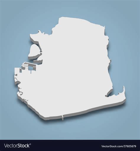 3d isometric map portsea island is an island Vector Image