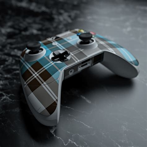 Microsoft Xbox One Controller Skin - Turquoise Plaid | DecalGirl