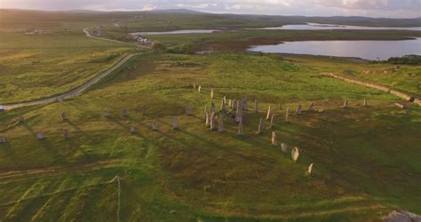 Aerial View Of The Callanish Standing Stones, Callanish, Isle Of Lewis ...