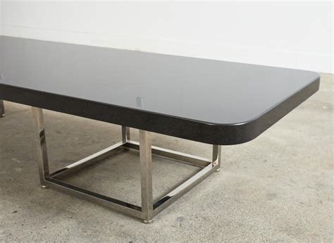 Modern Style Black Granite Coffee Cocktail Table For Sale at 1stDibs