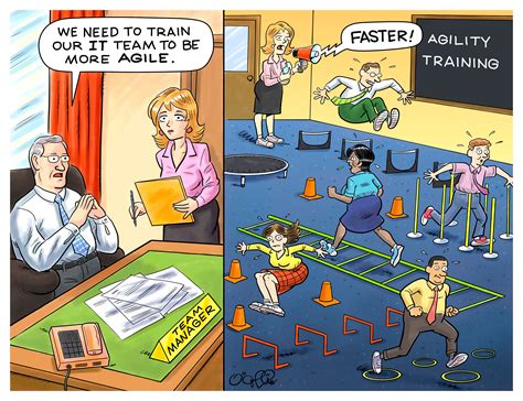 IT Agility Cartoon: The Right Way to Train Your Employees to Be Agile