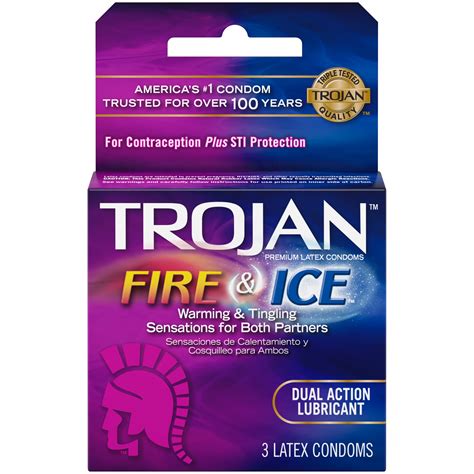 TROJAN Fire & Ice Dual Action Condoms, 3 Count - Walmart.com