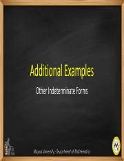 Additional Examples Indeterminate Forms.pdf - Additional Examples Other ...