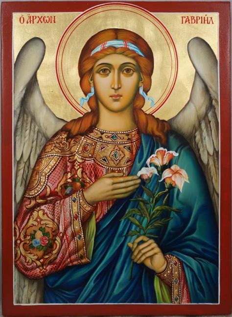 St Archangel Gabriel (decorated halo) Orthodox Icon - BlessedMart