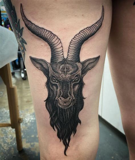 Baphomet Head Tattoo by @kristenpaigetattoo - Tattoogrid.net