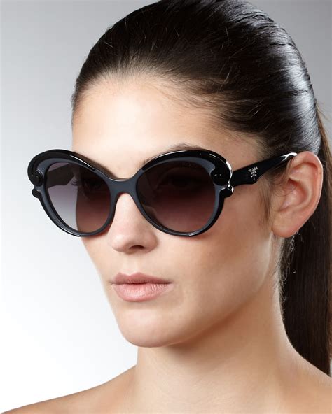 Lyst - Prada Cat-eye Sunglasses, Black in Black