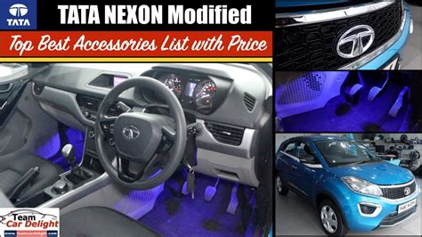 Tata Nexon Best Accessories List with Price | Nexon Modified Interior ...