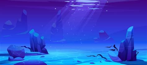 Free Vector | Ocean or sea underwater background. Empty bottom