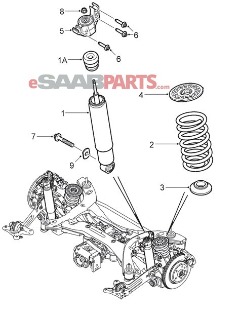 [12848626] SAAB Rear Shock Absorber XWD (Code X1 or XE) - Saab Parts ...