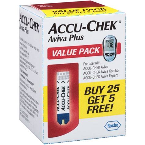 Accu-Chek Aviva Plus Blood Glucose Test Strips, 30 Count - Walmart.com ...