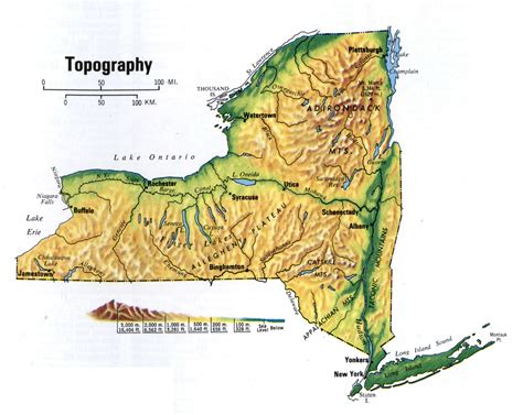 New York State Topographic Map | World Map Black And White