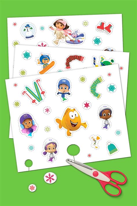 Print a Snowy Sticker Fest with Nick Jr. | Holiday stickers, Diy for ...