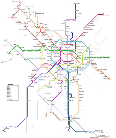 metro map of china: metro map of chengdu