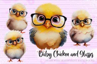 Cute Baby Chicken with Glasses Clipart Graphic by Jafar1Rampersad ...