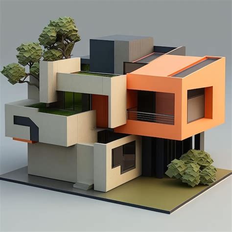 Premium Photo | 3D model architectural design AI generated