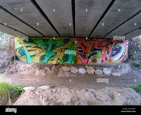 graffiti under bridge Stock Photo - Alamy