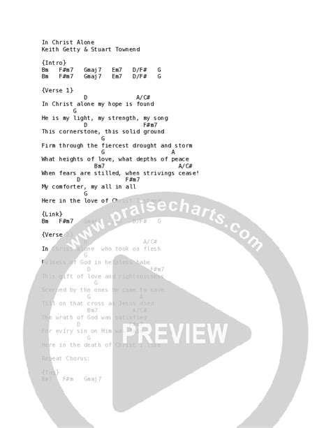 In Christ Alone Chords PDF (Anchor Hymns) - PraiseCharts