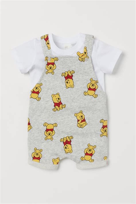 2-piece Printed Set - Gray melange/Winnie the Pooh - Kids | H&M US ...