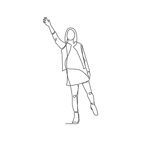 Vector illustration of a girl waving hand 14435833 Vector Art at Vecteezy