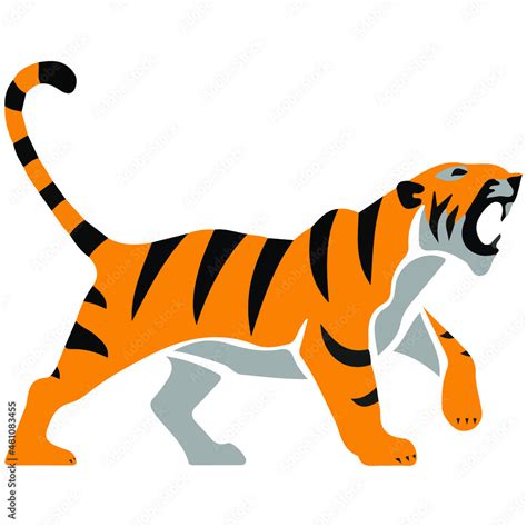 tiger drawing for the kids, roar of tiger, wildlife or wild animal, the ...