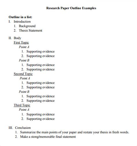 FREE 5+ Paper Outline Samples in PDF, Word