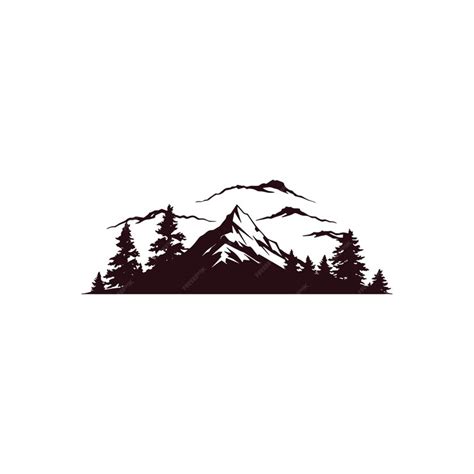 Premium Vector | Mountain landscape silhouette isolated on white ...