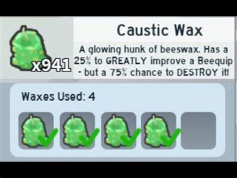 5x Caustic Wax Combo | Bee Swarm Simulator Test Realm - Roblox - YouTube