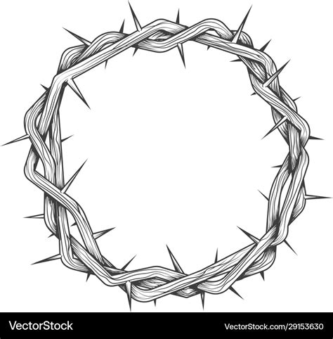 Hand made crown thorns tattoo Royalty Free Vector Image