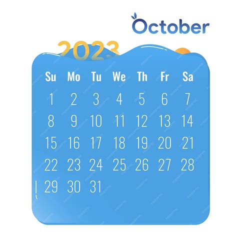 Premium Vector | October modern minimalist calendar design with ocean ...