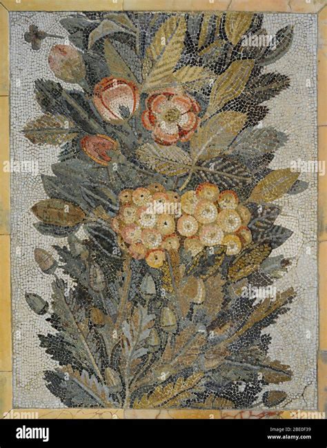 Roman floral mosaic Stock Photo - Alamy